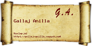 Gallaj Anilla névjegykártya